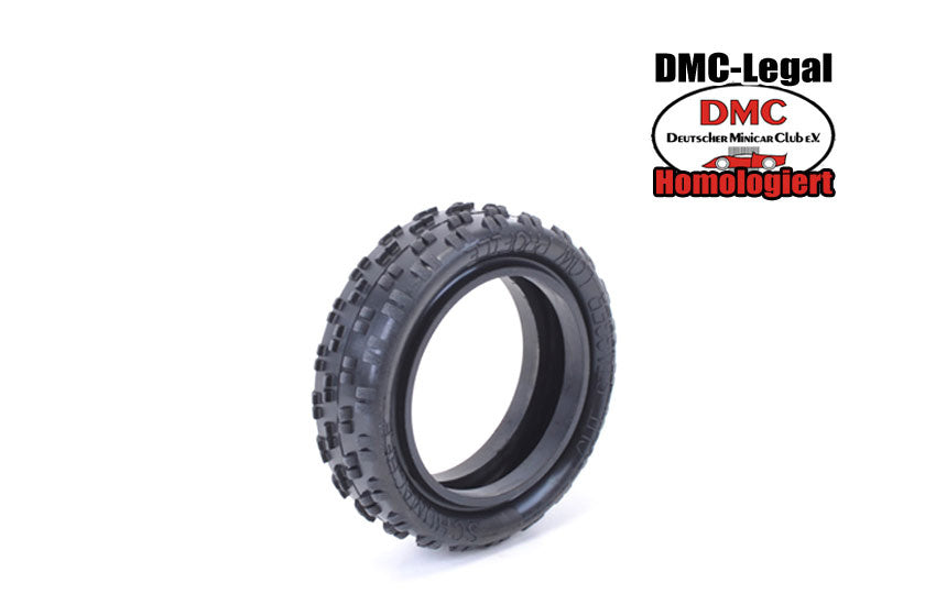 Schumacher 1:10 Cut Stagger - 2WD Frontreifen -Low Profile- Silber / Soft (2) - ohne Einlagen