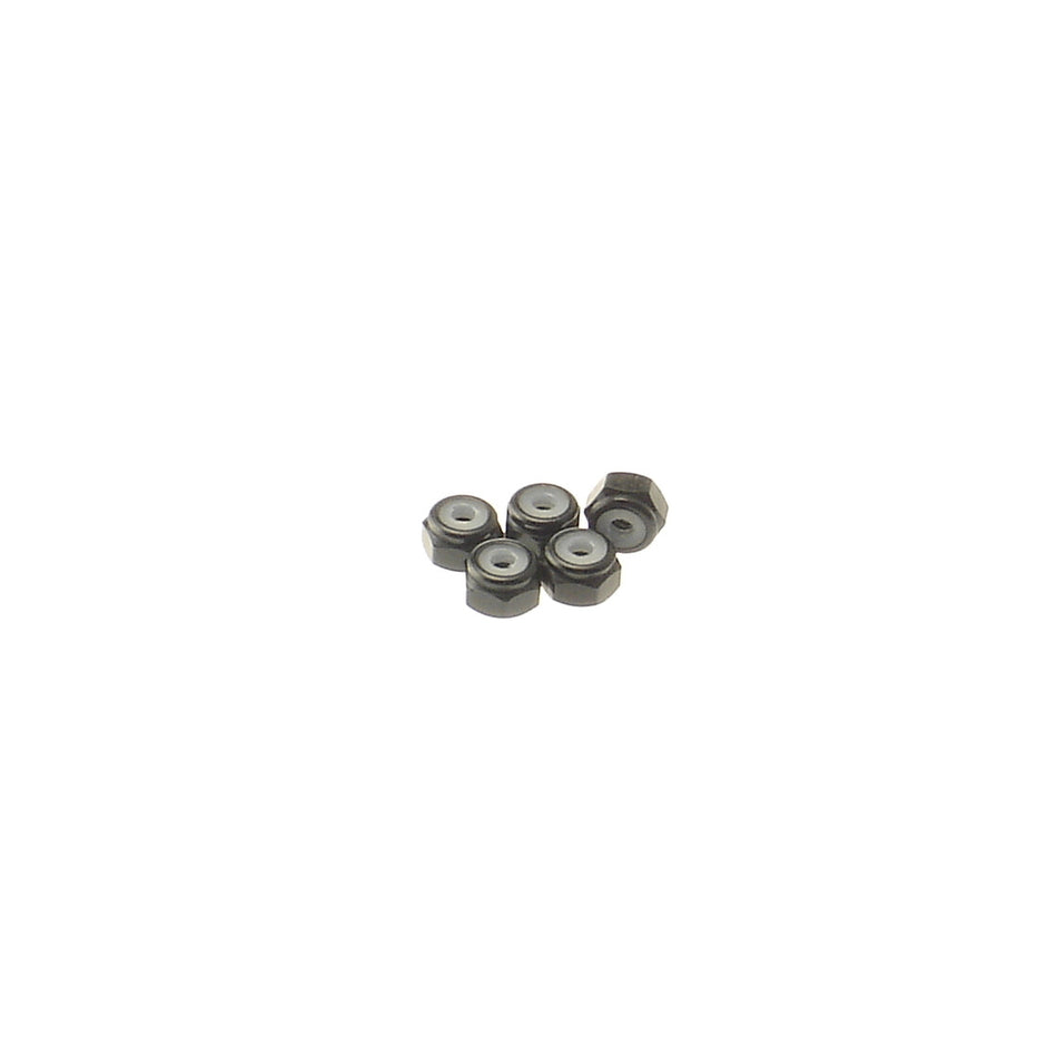 Hiro Seiko 2mm Alloy Nylon Nut [Black] ( 5 pcs)