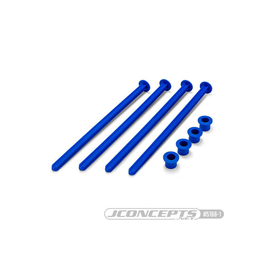 JConcepts - 1/8th truck off-road tire stick - holds 4 mounted tires (blue) - 4pc.