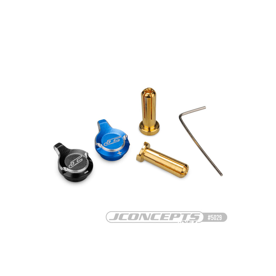 JConcepts battery plug pull set, w/plugs, blue + and black –