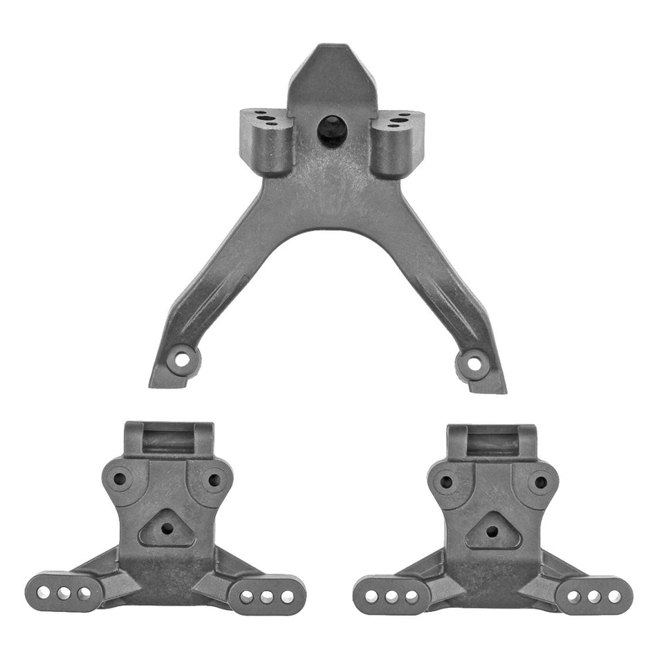 Team Associated RC10B7.1 FT Top Plate And Ballstud Mounts, Carbon